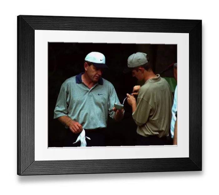 Framed Print : Justin Rose July 1998 under the watchful eye of his hero Nick Price as they Framed Print : Justin Rose July 1998 under the watchful eye of his hero Nick Price as they