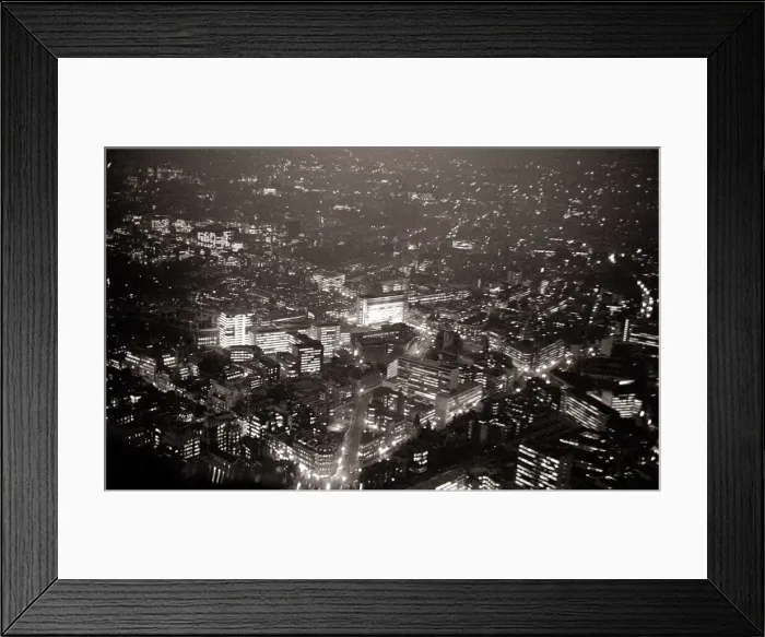 Framed Print : Aerial view of London November 1964 This picture from a helicopter flying at about