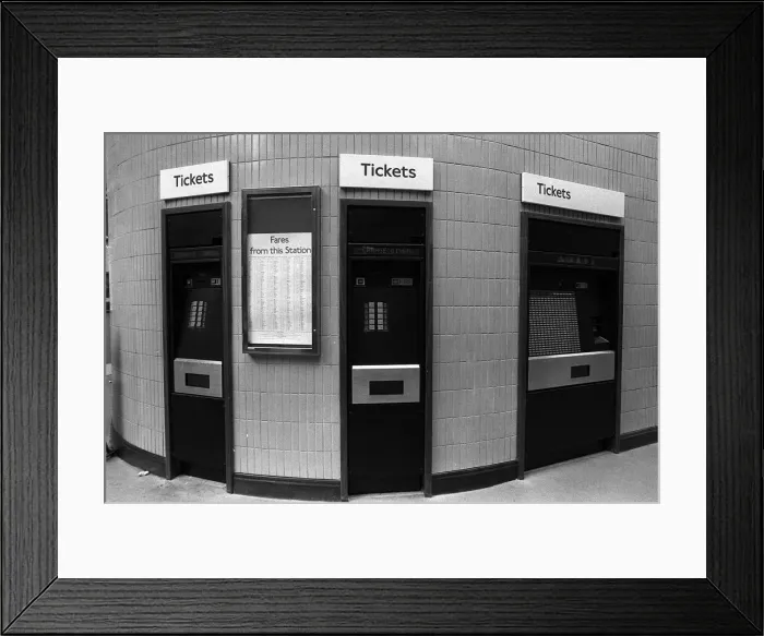 Framed Print : New Armoured Ticket Machines - April 1987 at Hammersmith Tube Station Framed Print : New Armoured Ticket Machines - April 1987 at Hammersmith Tube Station
