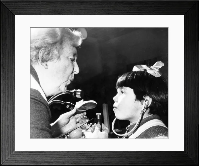 Framed Print : Deaf and Dumb Hearing Aid Nov 1969 Mrs Mary Orr speaks into a microphone 4 years Framed Print : Deaf and Dumb Hearing Aid Nov 1969 Mrs Mary Orr speaks into a microphone 4 years
