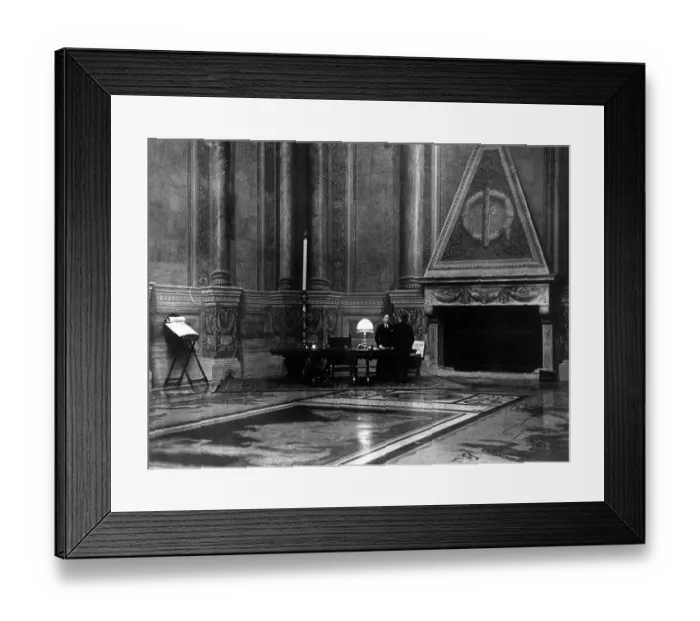 Framed Print : Benito Mussolini The Cabinet at work of the Capo Del Governo Framed Print : Benito Mussolini The Cabinet at work of the Capo Del Governo