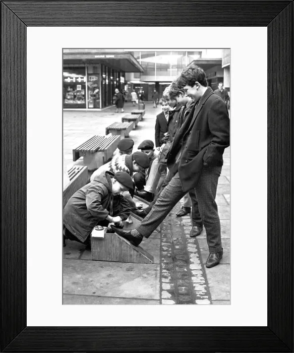 Framed Print : Boys from the Coventry (Whitmore Park) 41st scouts shoe-shining in Shelton Square Framed Print : Boys from the Coventry (Whitmore Park) 41st scouts shoe-shining in Shelton Square