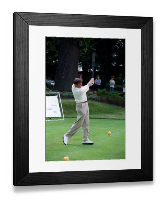 Framed Print : Prince Andrew July 98 Hitting golf ball on golf tee at a golf tournament Framed Print : Prince Andrew July 98 Hitting golf ball on golf tee at a golf tournament