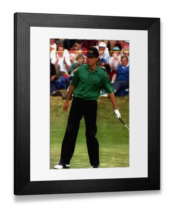 Framed Print : Ian Baker Finch shows delight as he eagles the 17th A©Mirrorpix Framed Print : Ian Baker Finch shows delight as he eagles the 17th A©Mirrorpix