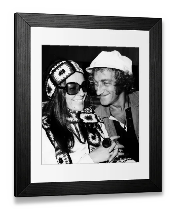 Framed Print : Marty Feldman Comedian with his wife Lauretta Feldman as they leave Heathrow for Los