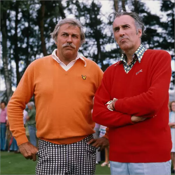 Howard Keel & Christopher Lee on golf course August 1975