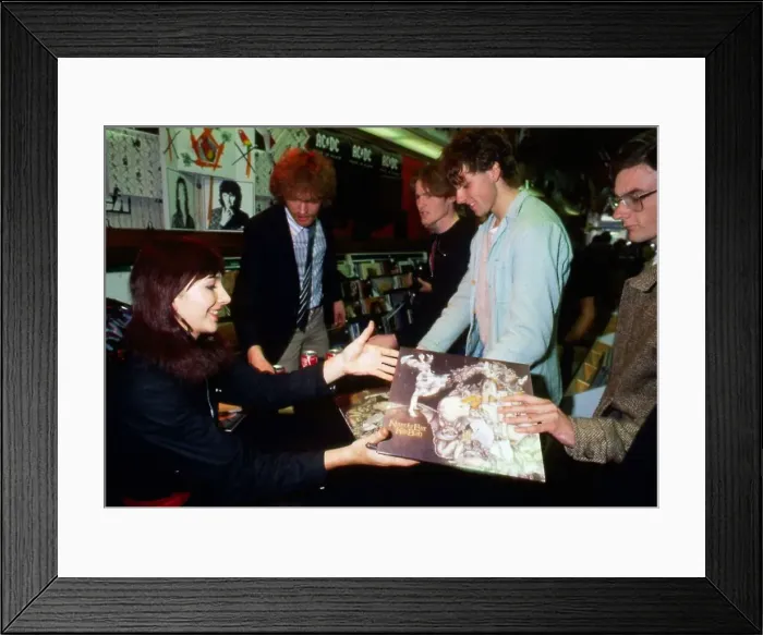 Framed Print : Kate Bush at album signing in Glasgow October 1980 Framed Print : Kate Bush at album signing in Glasgow October 1980