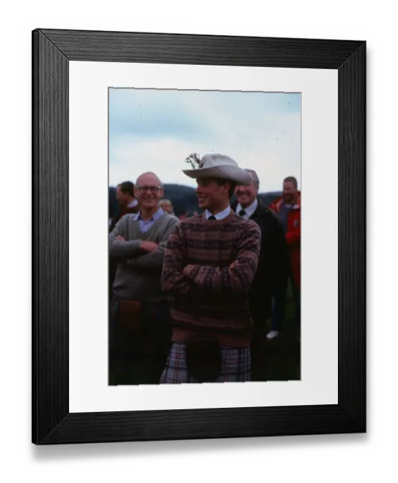 Framed Print : Prince Edward at Ballater wearing stetson hat August 1986 kilt tartan Framed Print : Prince Edward at Ballater wearing stetson hat August 1986 kilt tartan