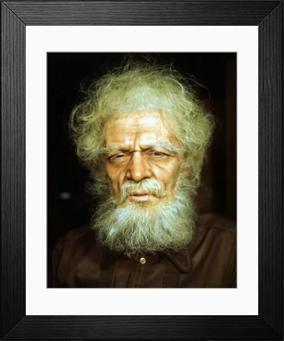 Framed Print : Russell Hunter dressed as Howard Hughes January 1977 Framed Print : Russell Hunter dressed as Howard Hughes January 1977