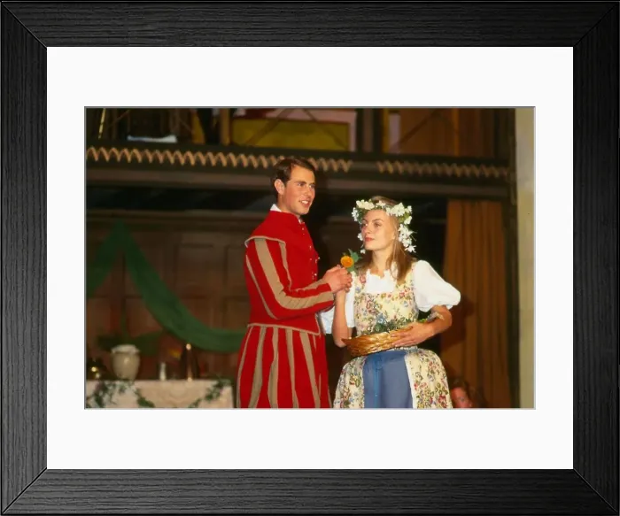Framed Print : Prince Edward with Hannah Welfare in a play August 1987 acting at Haddo house Edinburgh Framed Print : Prince Edward with Hannah Welfare in a play August 1987 acting at Haddo house Edinburgh