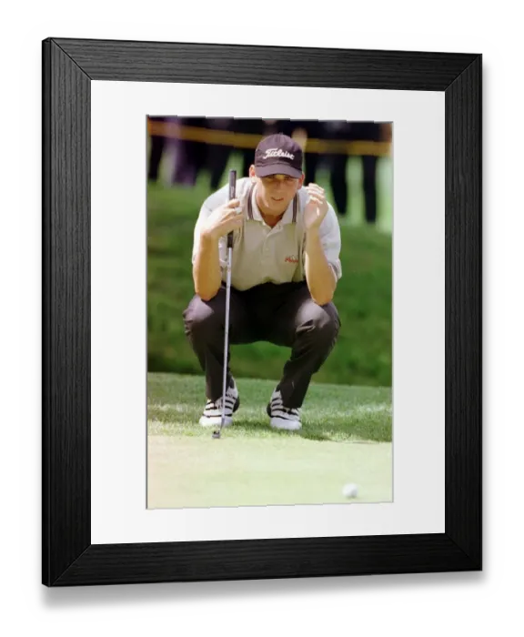 Framed Print : Sergio Garcia golfer July 1999 Preparing to putt during Loch Lomond Tournament Framed Print : Sergio Garcia golfer July 1999 Preparing to putt during Loch Lomond Tournament