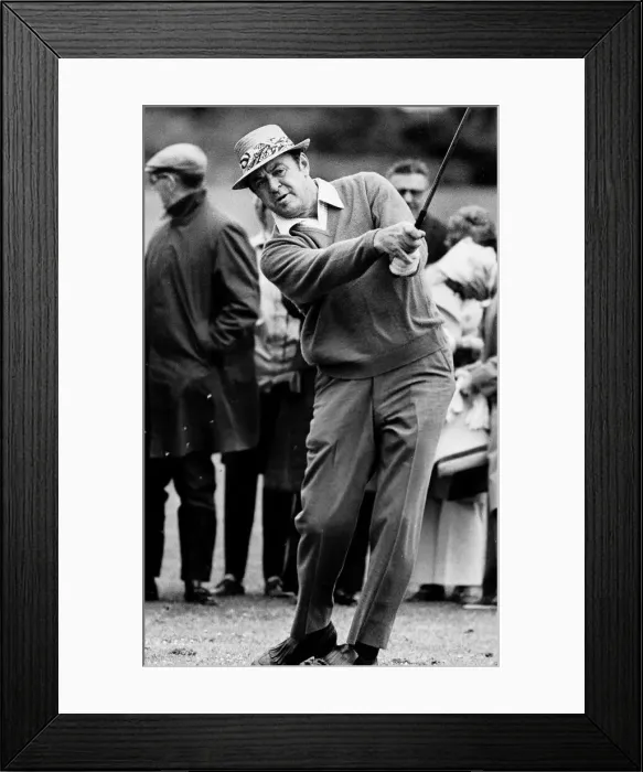 Framed Print : Sam Sread takes a swing at the British Golf Open