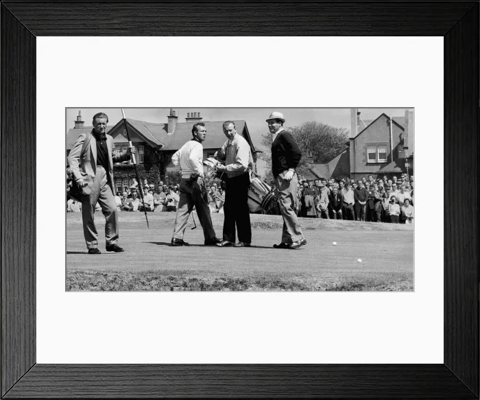 Framed Print : Arnold Palmer and Kel Nagle on the green golf