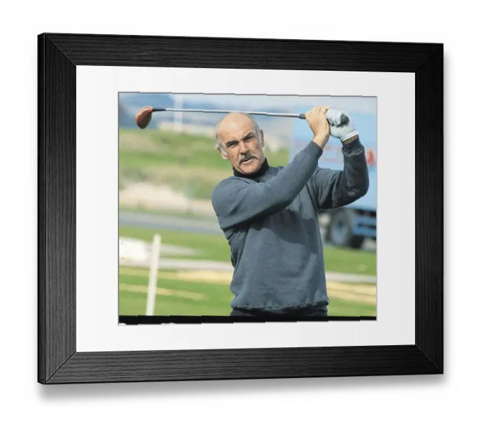 Framed Print : Sean Connery swinging golf club Gleneagles