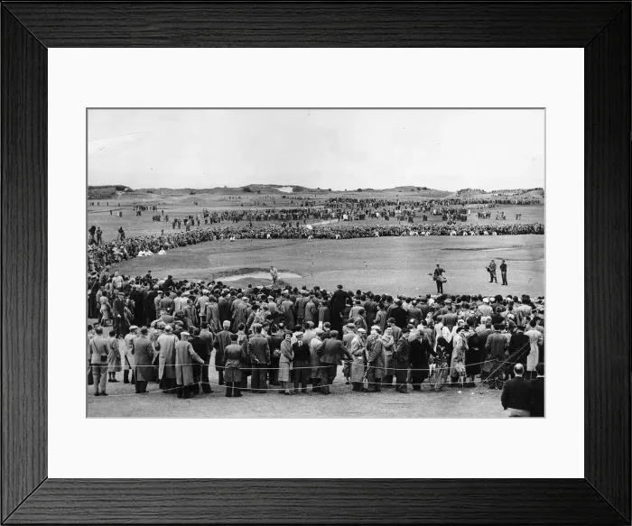 Framed Print : Henry Cotton in the bunker during the Open at Muirfield Golf Course 18th hole Framed Print : Henry Cotton in the bunker during the Open at Muirfield Golf Course 18th hole