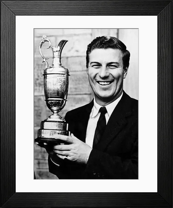 Framed Print : P W Thomson golfer holding trophy open golf champion claret bowl Framed Print : P W Thomson golfer holding trophy open golf champion claret bowl