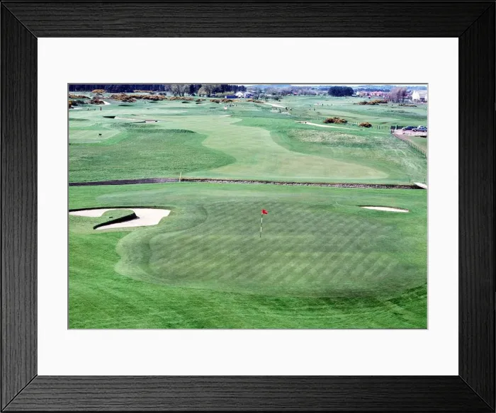 Framed Print : Carnoustie golf course 18th fairway June 1999 scene for the 1999 British Open Golf Framed Print : Carnoustie golf course 18th fairway June 1999 scene for the 1999 British Open Golf