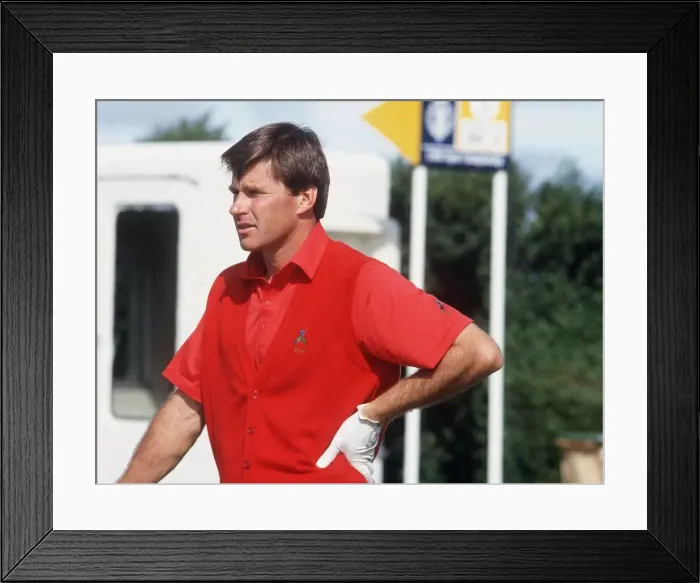 Framed Print : Nick Faldo golfer with hand on hip July 1989