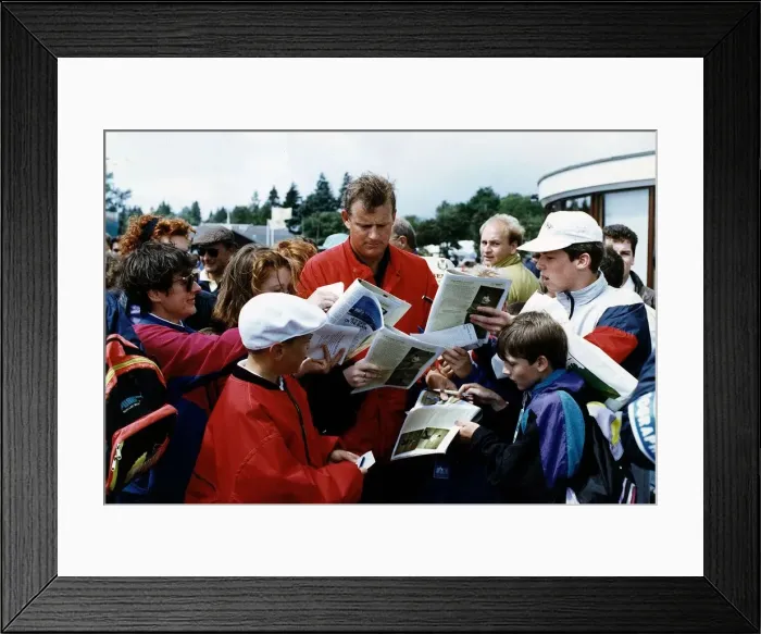 Framed Print : Sandy Lyle signs autographs for his fans at the British Golf Open Framed Print : Sandy Lyle signs autographs for his fans at the British Golf Open