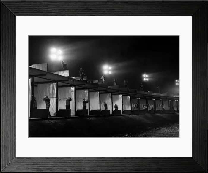 Framed Print : Night Time at a driving range June 1964 Framed Print : Night Time at a driving range June 1964