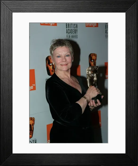 Framed Print : Judi Dench Actress April 98 With her BAFTA award