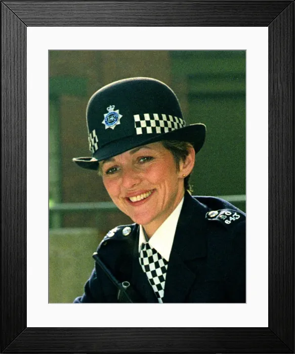 Framed Print : Trudie Goodwin Actress - in police uniform from the TV programme The Bill