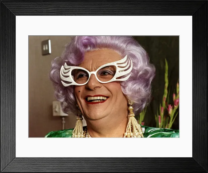 Framed Print : Barry Humphries Actor Comedian and Female Impersinator as Dame Edna Everage Dbase