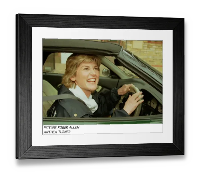 Framed Print : Anthea Turner TV presenter outside her home in Twickenham south west London after being Framed Print : Anthea Turner TV presenter outside her home in Twickenham south west London after being