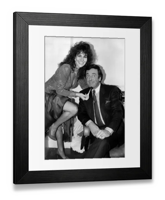 Framed Print : Terry Wogan TV Presenter with Model Linda lusardi for BBCs Children in Need Telethon Framed Print : Terry Wogan TV Presenter with Model Linda lusardi for BBCs Children in Need Telethon
