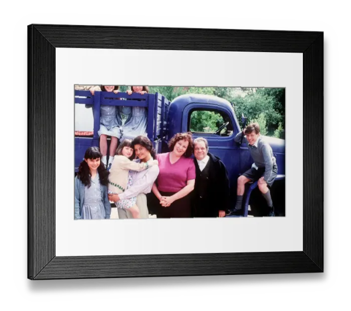 Framed Print : Darling Buds Of May TV Programme the cast members next to truck Circa May 1992