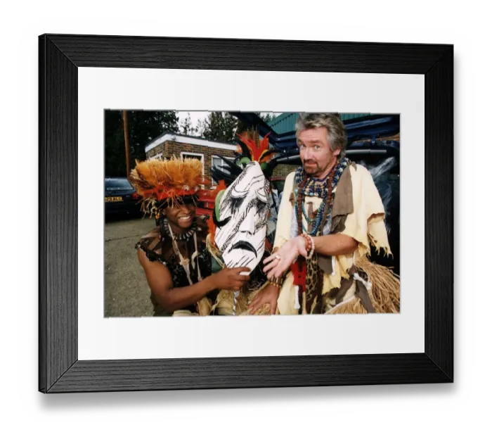 Framed Print : Noel Edmonds TV Presenter with Simon London Framed Print : Noel Edmonds TV Presenter with Simon London