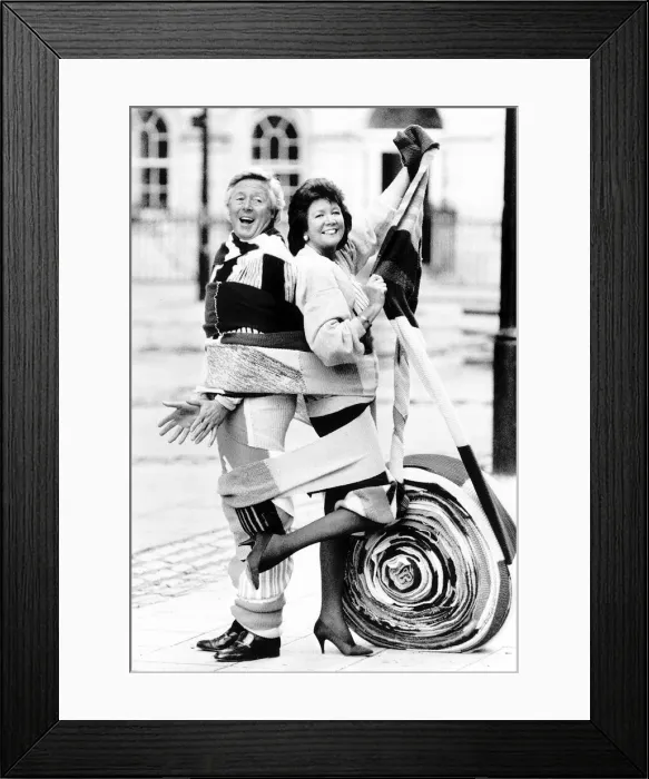 Framed Print : Michael Aspel tv presenter with Cilla Black tv presenter Framed Print : Michael Aspel tv presenter with Cilla Black tv presenter