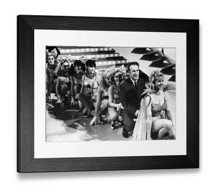 Framed Print : Bruce Forsyth Entertainer  /  TV Presenter dancing with the Aleta Morrison Dancers