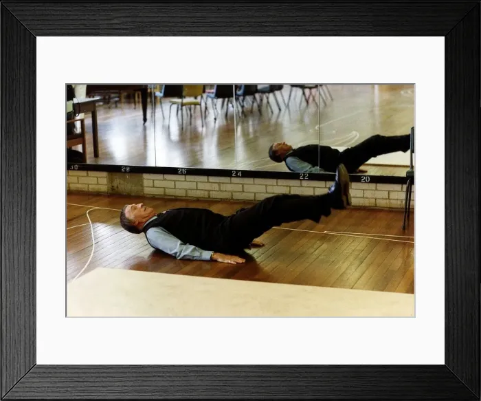 Framed Print : Bruce Forsyth TV Presenter and Comedian exercising in Gymnasium