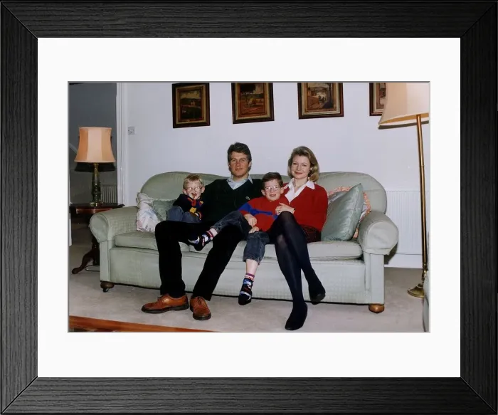 Framed Print : Stephen Cole Sky TV Presenter and his wife Anne-Marie with their two children Daniel Framed Print : Stephen Cole Sky TV Presenter and his wife Anne-Marie with their two children Daniel