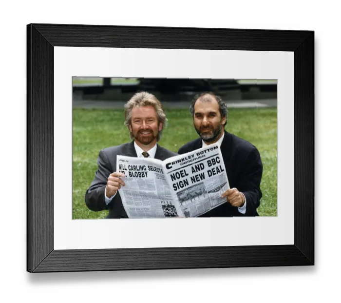 Framed Print : Alan Yentob BBC Controller with Noel Edmonds TV Presenter Framed Print : Alan Yentob BBC Controller with Noel Edmonds TV Presenter