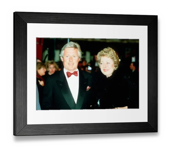 Framed Print : Michael Aspel TV Presenter with wife Framed Print : Michael Aspel TV Presenter with wife