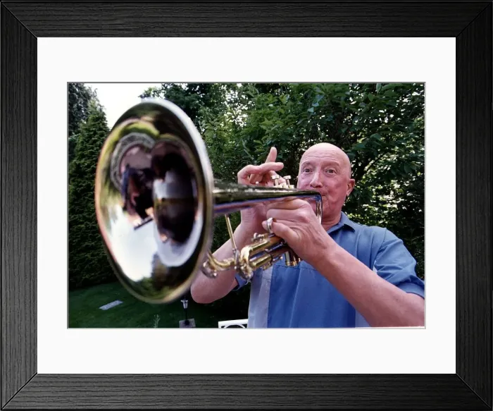 Framed Print : Roy Castle TV Presenter Playing trumpet Dbase Framed Print : Roy Castle TV Presenter Playing trumpet Dbase