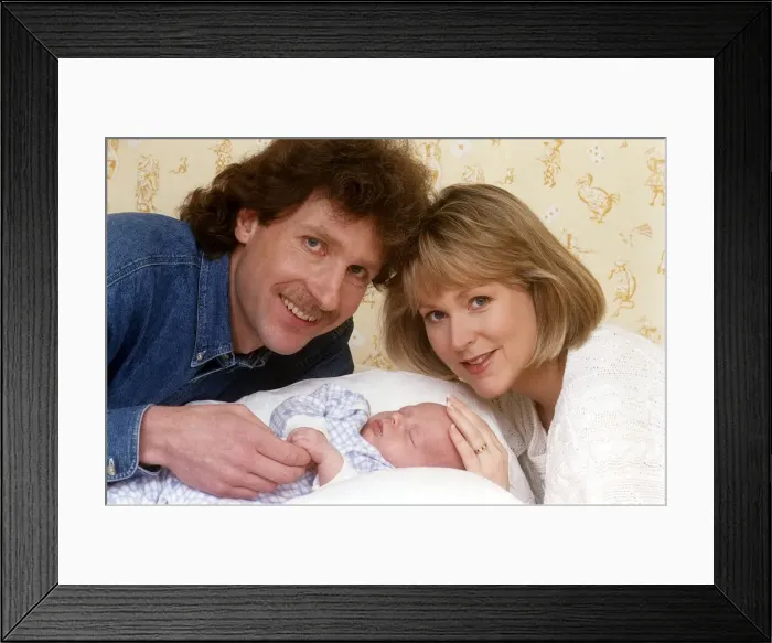 Framed Print : Kathryn Holloway TV Presenter UK Living with husband Andy Watts and son Sam Framed Print : Kathryn Holloway TV Presenter UK Living with husband Andy Watts and son Sam