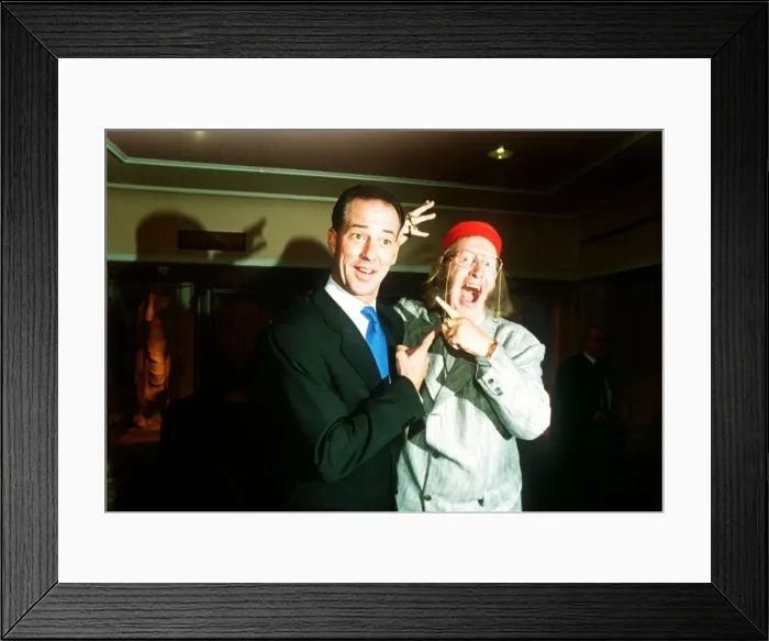 Framed Print : Michael Barrymore TV Presenter with racing correspondent John McCririck