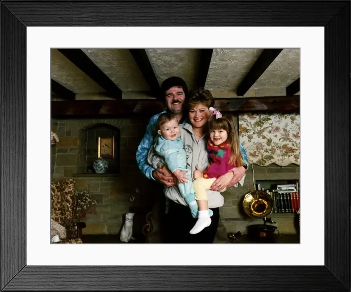 Framed Print : Bob Carolgees TV Presenter Surprise Surprise with family at home Framed Print : Bob Carolgees TV Presenter Surprise Surprise with family at home