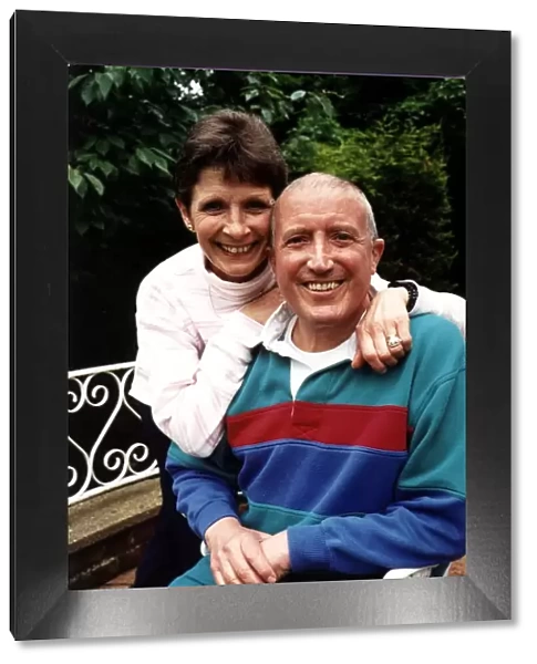 Roy Castle TV Presenter with wife in garden sitting down