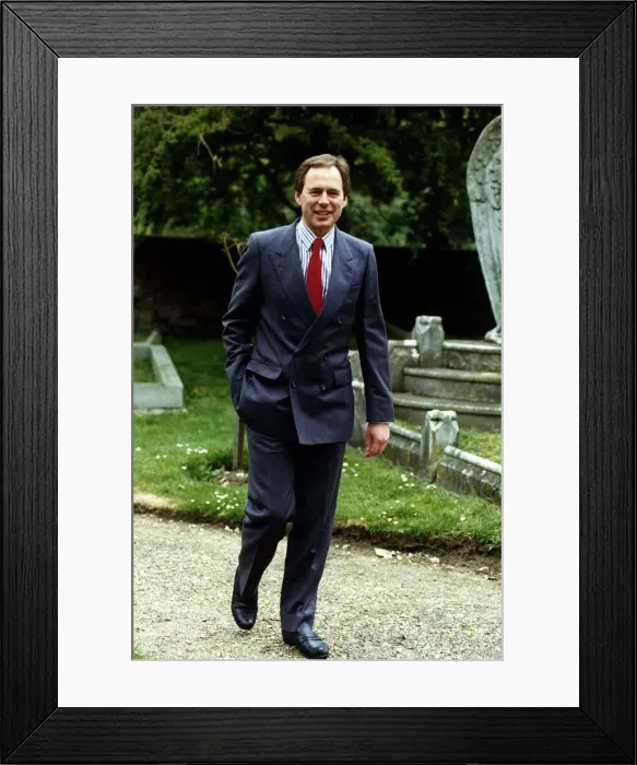 Framed Print : Nick Owen at Jayne Irvings Wedding May 1991 Framed Print : Nick Owen at Jayne Irvings Wedding May 1991