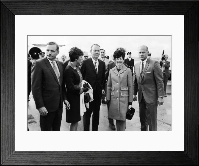 Framed Print : Americas three Apollo 11 astronauts seen here shortly after their arrival