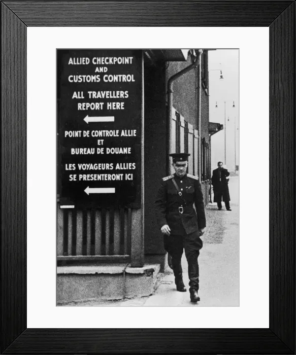 Framed Print : Life lines to free West Berlin. Helmstedt a major checkpoint at the border separating Framed Print : Life lines to free West Berlin. Helmstedt a major checkpoint at the border separating