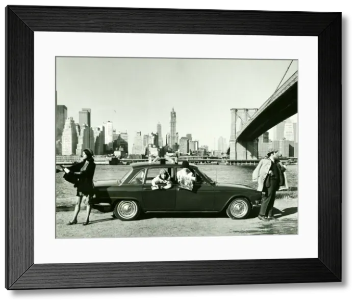 Framed Print : USA New York Brooklyn bridge Manhattan Skyline Peter Udell and Wife Joan