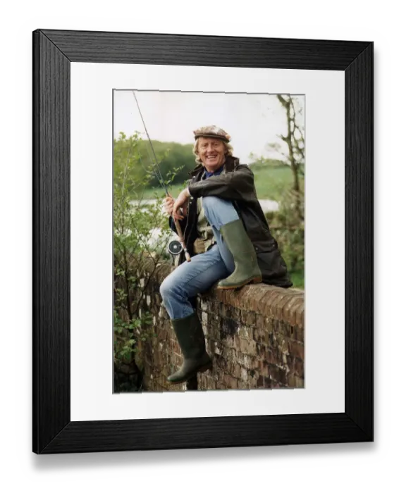 Framed Print : Chris Tarrant Capital Radio Disc Jockey and TV Presenter fishing at Lakedown Fishery Framed Print : Chris Tarrant Capital Radio Disc Jockey and TV Presenter fishing at Lakedown Fishery