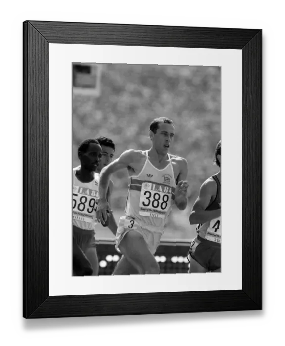 Framed Print : Los Angeles Olympic Games August1984 Steve Ovett Sport Athletics Action 1500 meters