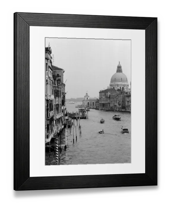Framed Print : Boats making their way along one of the major canals in Venice