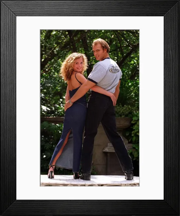 Framed Print : Tracy Shaw Actress from the TV Soap Coronation Street with Gladiator James Crossley after Framed Print : Tracy Shaw Actress from the TV Soap Coronation Street with Gladiator James Crossley after